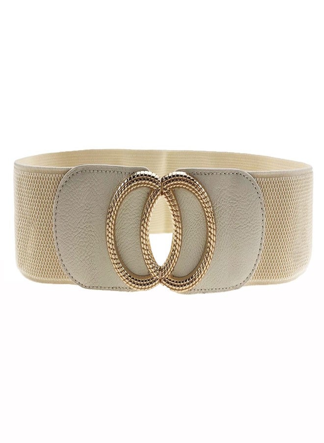 Swtddy 3 Pack Womens Vintage Wide Elastic Stretch Waist Belt For Dresses (Golden O Design Black+Beige+Camel, Suit For Waist Size 36"-45") - Image 2